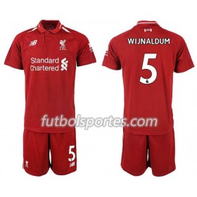 Camisetas Liverpool WIJNALDUM 5 Niño Primera Equipacion 2018/2019